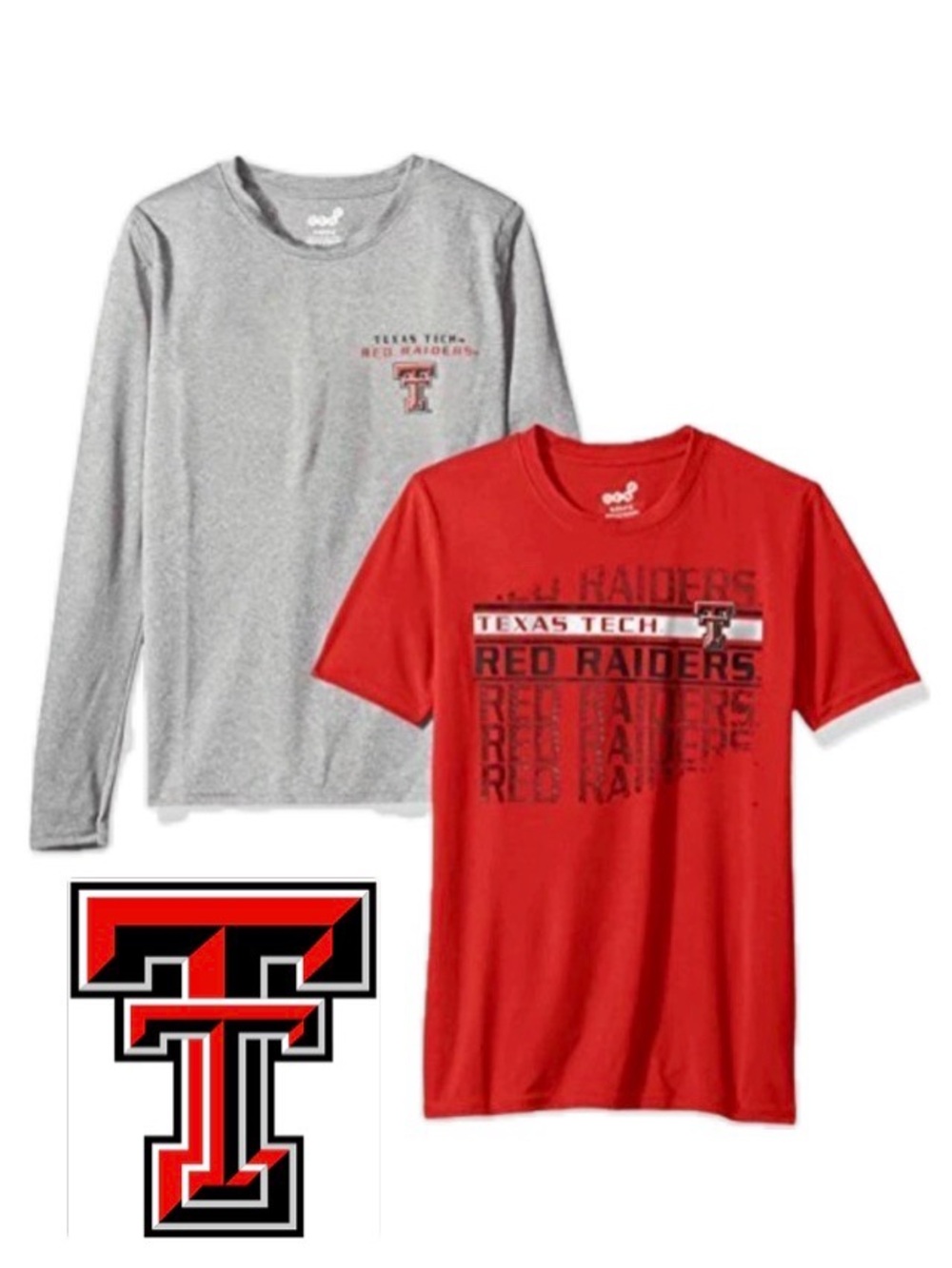 NWT Lot of 2x [Gen2] Texas Tech Red Raiders NCAA Combo Shirt Set Youth L (14/16)